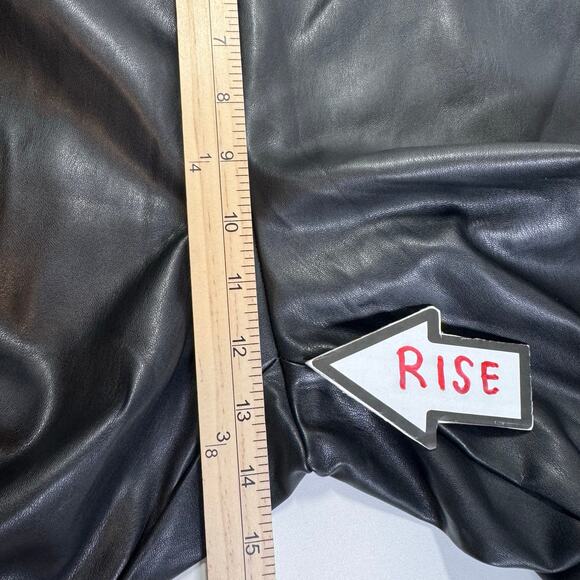 NWT Juicy Couture Faux Leather Black Joggers Elastic Waist Large Sporty Casual - Picture 7 of 12